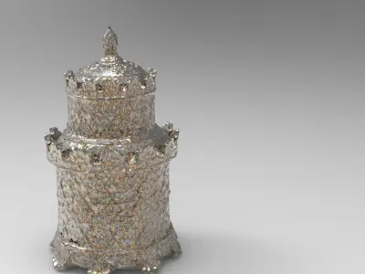 Ancient antique pot closed 3D model