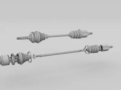 Exploded Half Axle 3D model