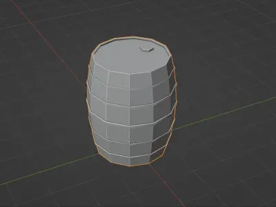 Barrel Low-poly 3D model 2