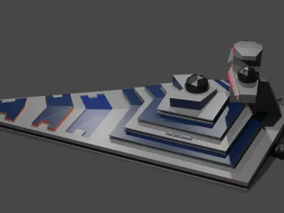 Low Poly Starship star wars battlecruiser Low-poly 3D model