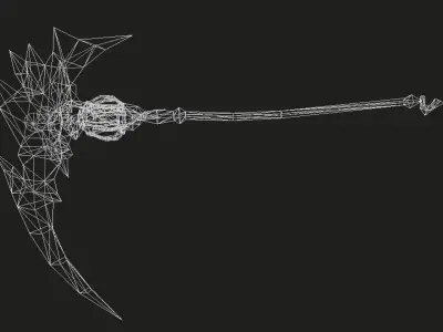 Futuristic Scythe Low-poly 3D model 7