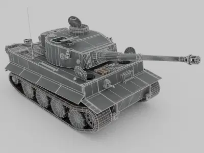 Tiger Ausf  H1 Heavy Tank Low-poly 3D model