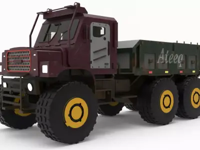 Realistic Truck 3D Model for Animation Games and 3D Printing 3D model