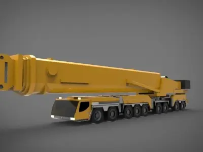 heavy mobile crane Low-poly 3D model