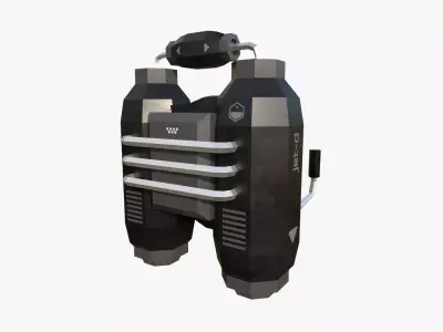 Jetpack Low Poly D04 - SciFi Character Design Low-poly 3D model