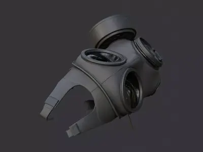 Gas Mask Stow Accessory for Tactical Figures Low-poly 3D model