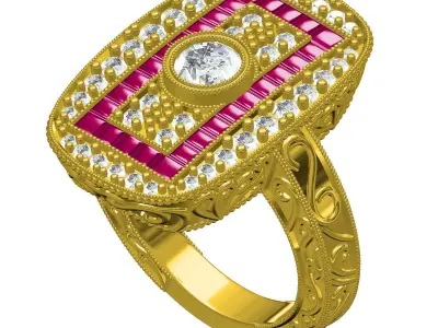 Antique Cocktail Ring 3D print model