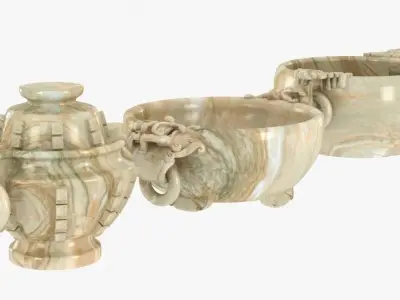Old historic chinese vases  3D model