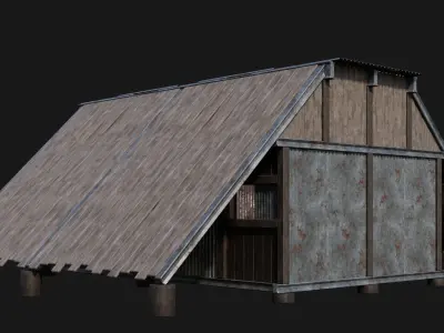 Medieval Houses 57- 4K Textures Game Ready Low-poly 3D model