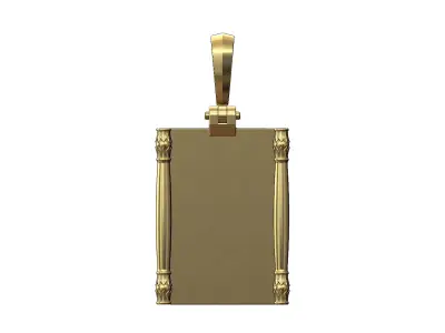 Lotus column sides scroll pendant charm 3D print model