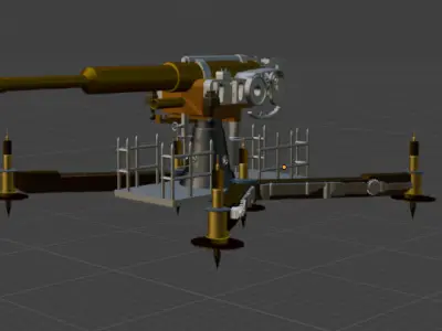 Cannon ww1 3D model