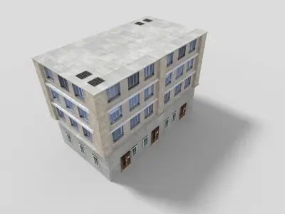 low poly building 22 Low-poly 3D model