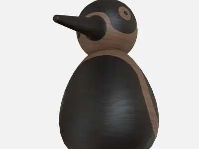 Wood bird woodpecker Low-poly 3D model