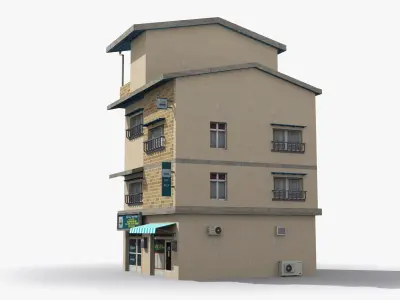 Japanese House x8 Low-poly 3D model