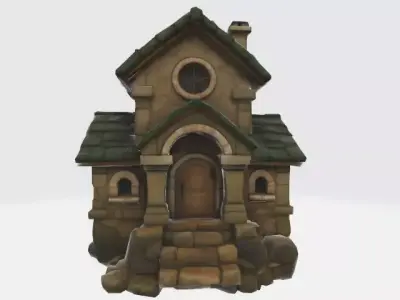 stone  house Low-poly 3D model