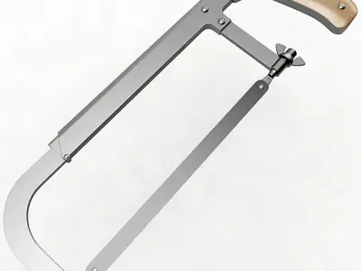 Hacksaw saw with wooden handle 3D model