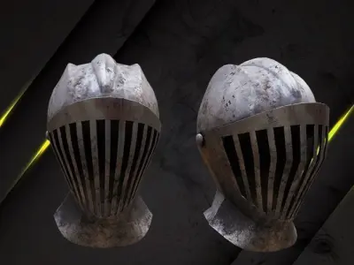 Helmet medieval troop lowpoly game asset Free low-poly 3D model