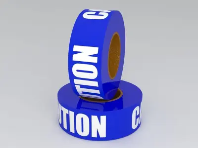 Caution Tape Blue 3D model