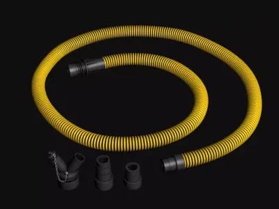 Industrial vacuum cleaner hose 3D model