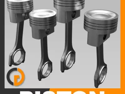 Engine piston 3D model by NoneCG - PBR