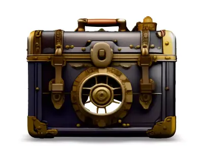 Steampunk Treasure Chest 3D Model Low-poly 3D model