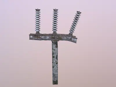 Electric pole Low-poly 3D model purchase