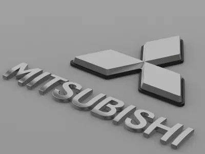 mitsubishi logo 3D model