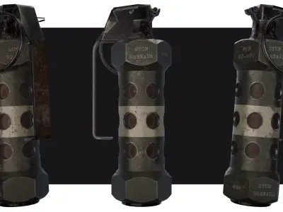 Stun Grenade M84 Low-poly 3D model