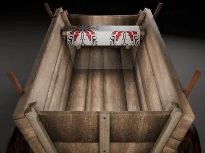 Traditional old cart Low-poly 3D model