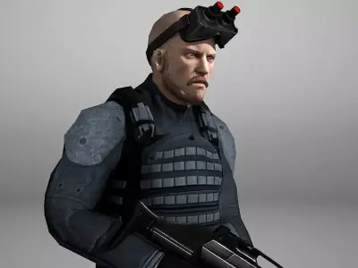 Hero Soldier Low-poly 3D model