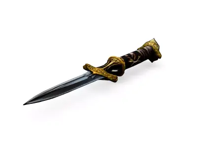 Ornate Fantasy Dagger 3D Model Low-poly 3D model purchase