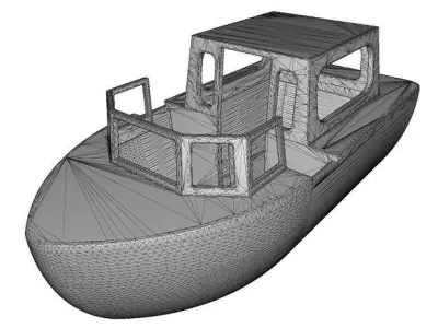 Marvelous Tourist Boat Toy Low-poly 3D model