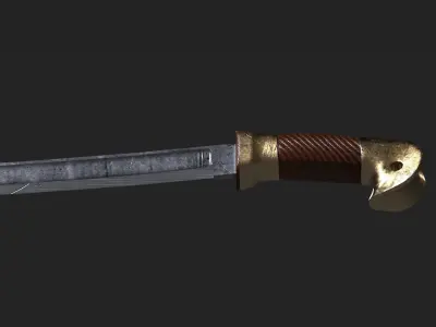 Russian Cossack Shashqua Saber Free low-poly 3D model