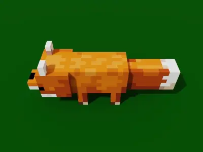 MineCraft fox model Low-poly 3D model