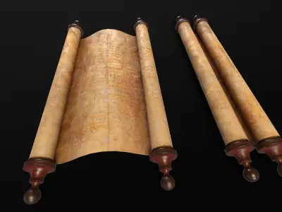 Old Medieval Scrolls Low-poly 3D model