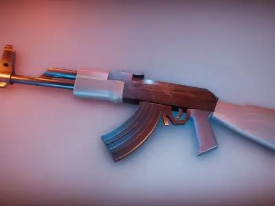 Stylized AK47 Low-poly 3D model