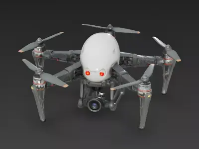 Realistic Future Surveillance Drone 3D Model Low-poly 3D model