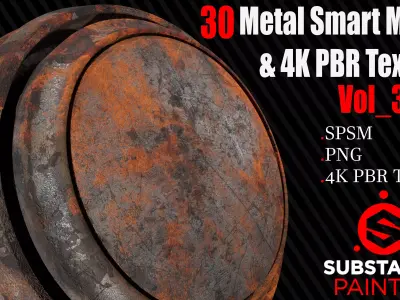 30 Metal Smart Materials 4KPBR Textures Vol 3 Texture
