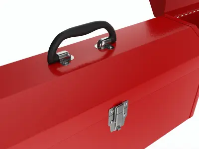 Vintage metal portable toolbox chest set 3D model