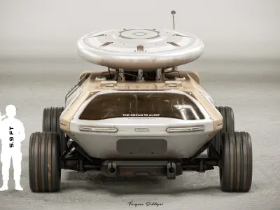 Sci-fi Mars Rover PBR Low-poly 3D model