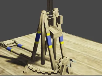 Trebutchet Low-poly 3D model