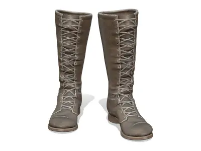 Historic Steampunk Aviation Boots Low-poly 3D model
