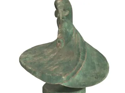 Dancing human bronze statues Low-poly 3D model
