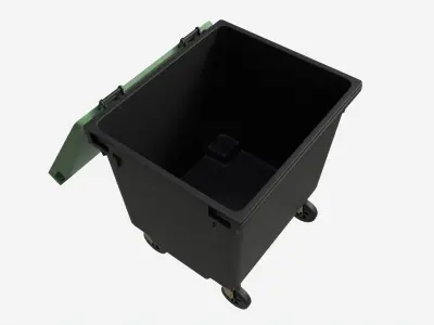 Mobile Waste Container 1100 L 3D model