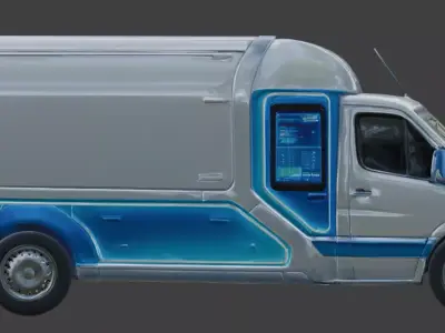 Futuristic Sci-Fi Smart Delivery Van 3D Model Low-poly 3D model