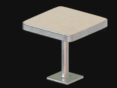 Retro Diner 50s Table Free low-poly 3D model
