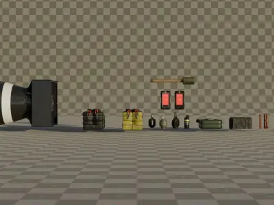 Explosives and Bombs Asset Pack - High Definition 3D Bundle Low-poly 3D model