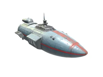 Sci Fi Water ship Watercrafts Low-poly 3D model