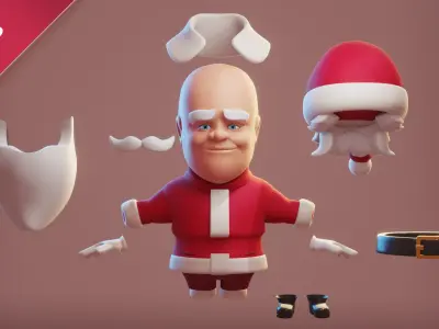  Santa Claus stylized cartoon 3D model 