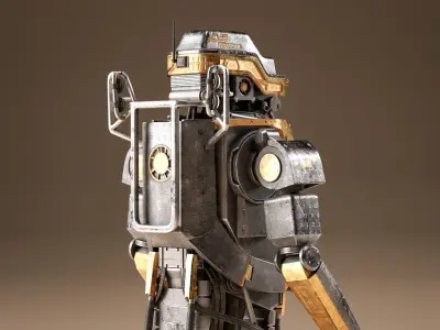 SCI-FI Robot Rigged - Elysium-inspired 3D model